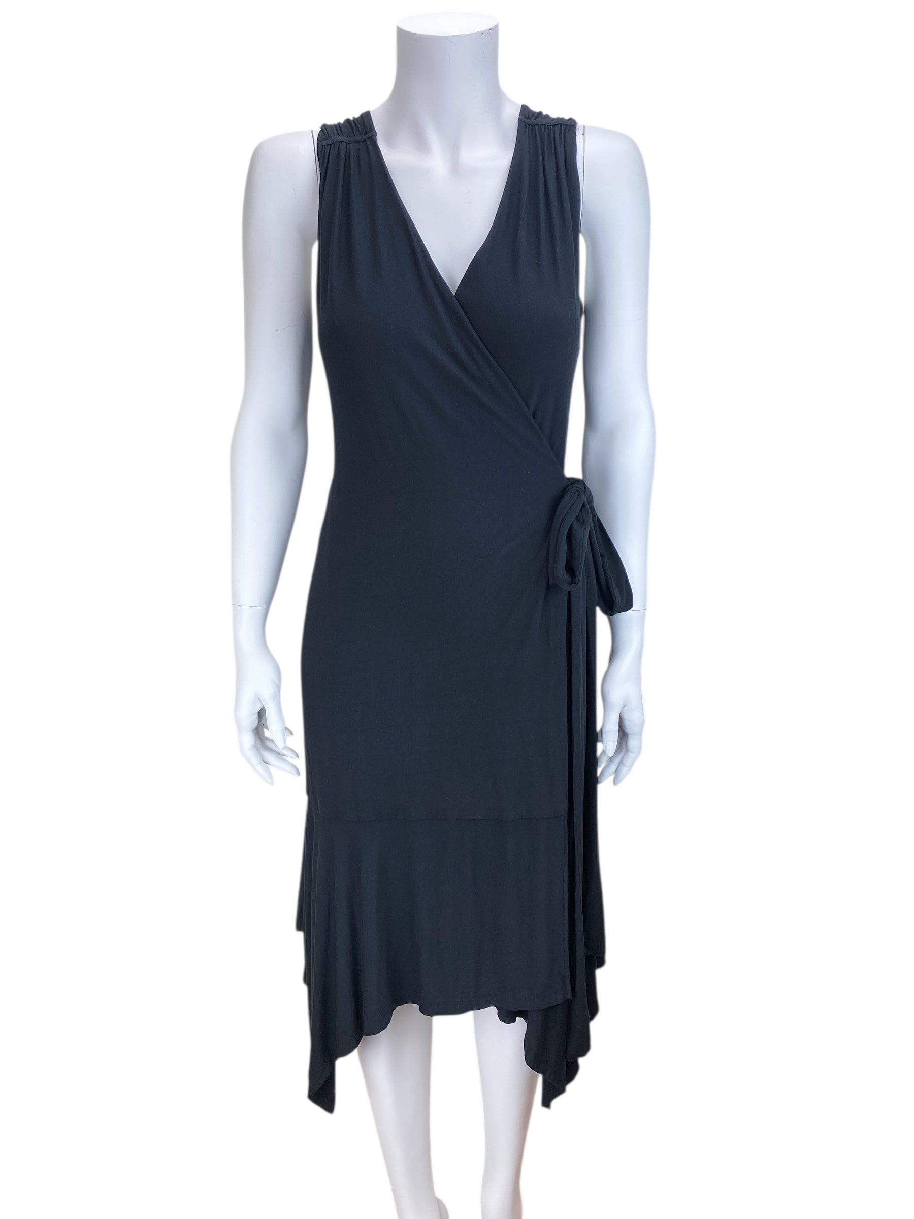 knee length dresses for ladies Pre-Loved Athleta Women's Winward Wrap Midi Dress Black Size XS – Elle &  Beck