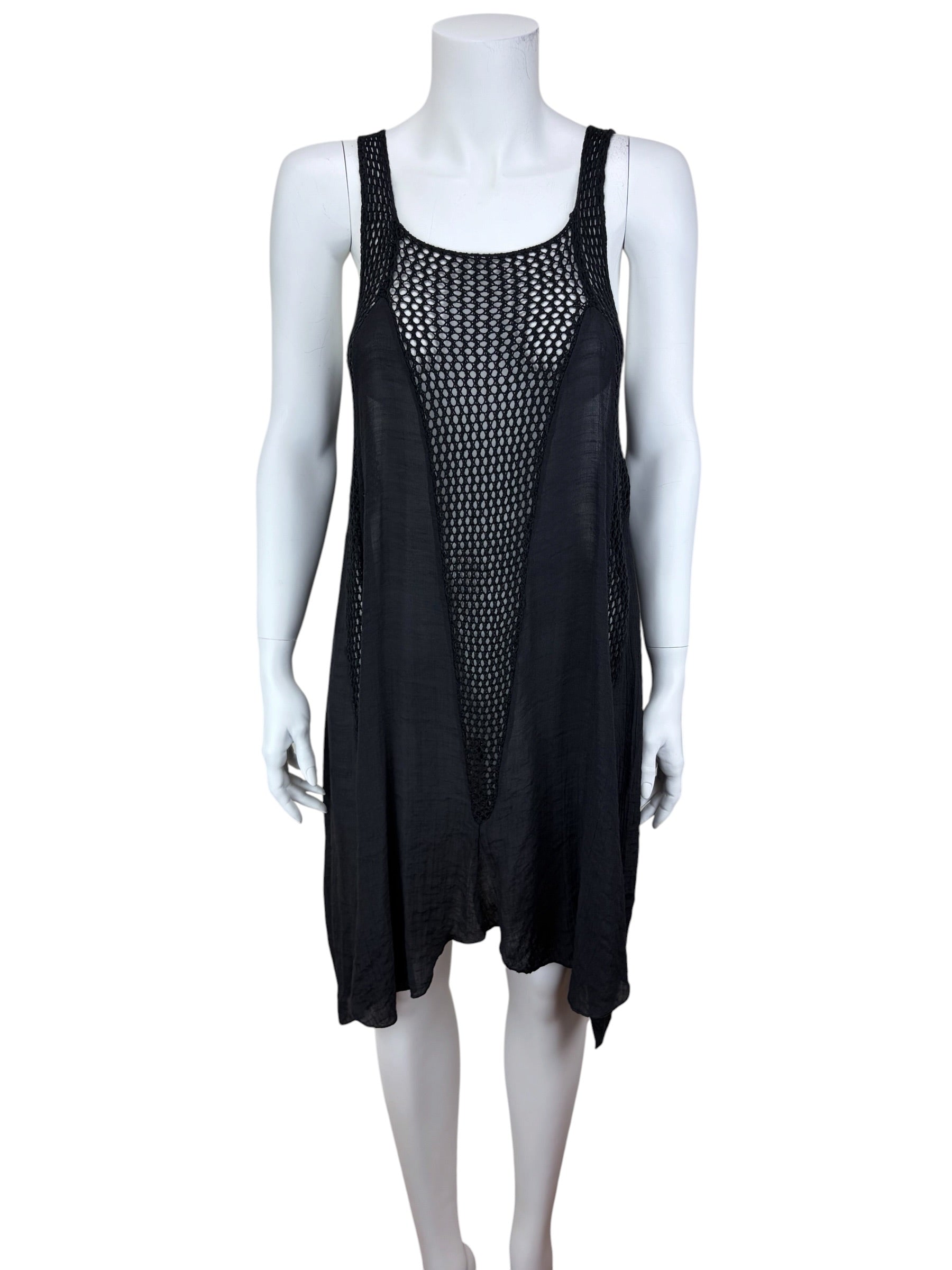 Elan Crochet Inset Cover-Up Dress Black