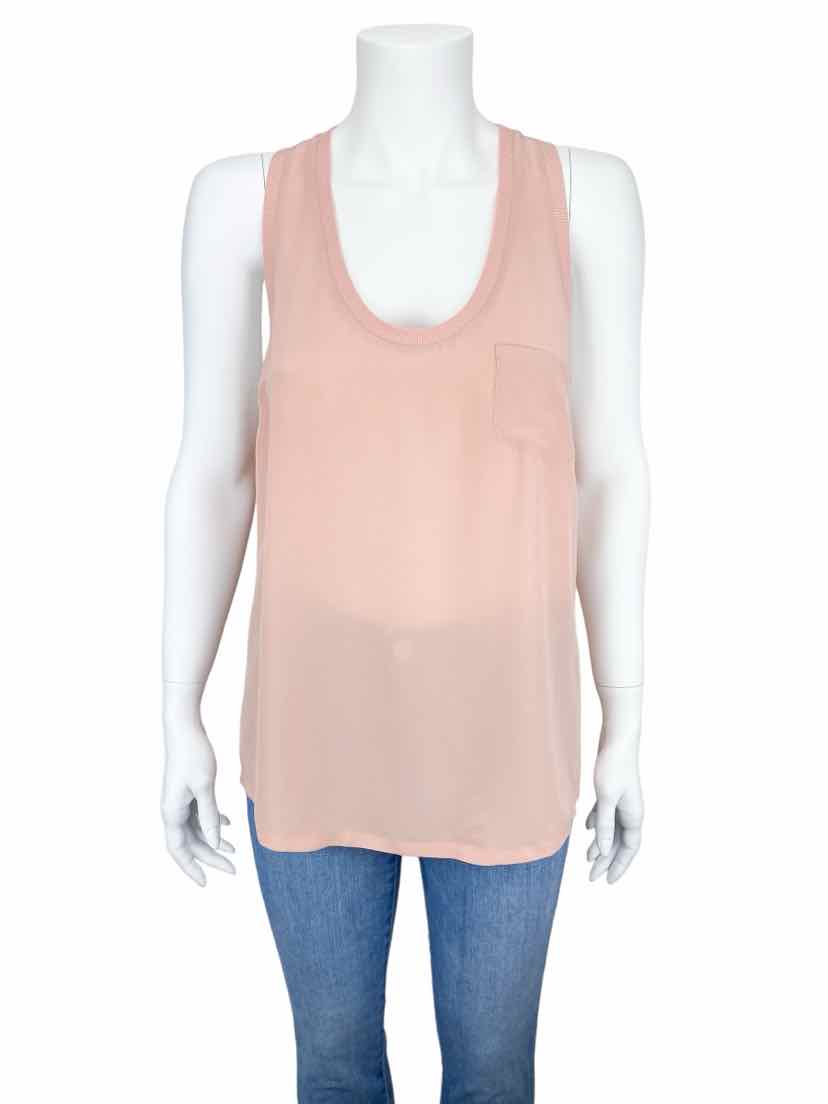 Pre Loved Joie Women s Alicia Silk Racerback Tank Blush Size M Elle Beck