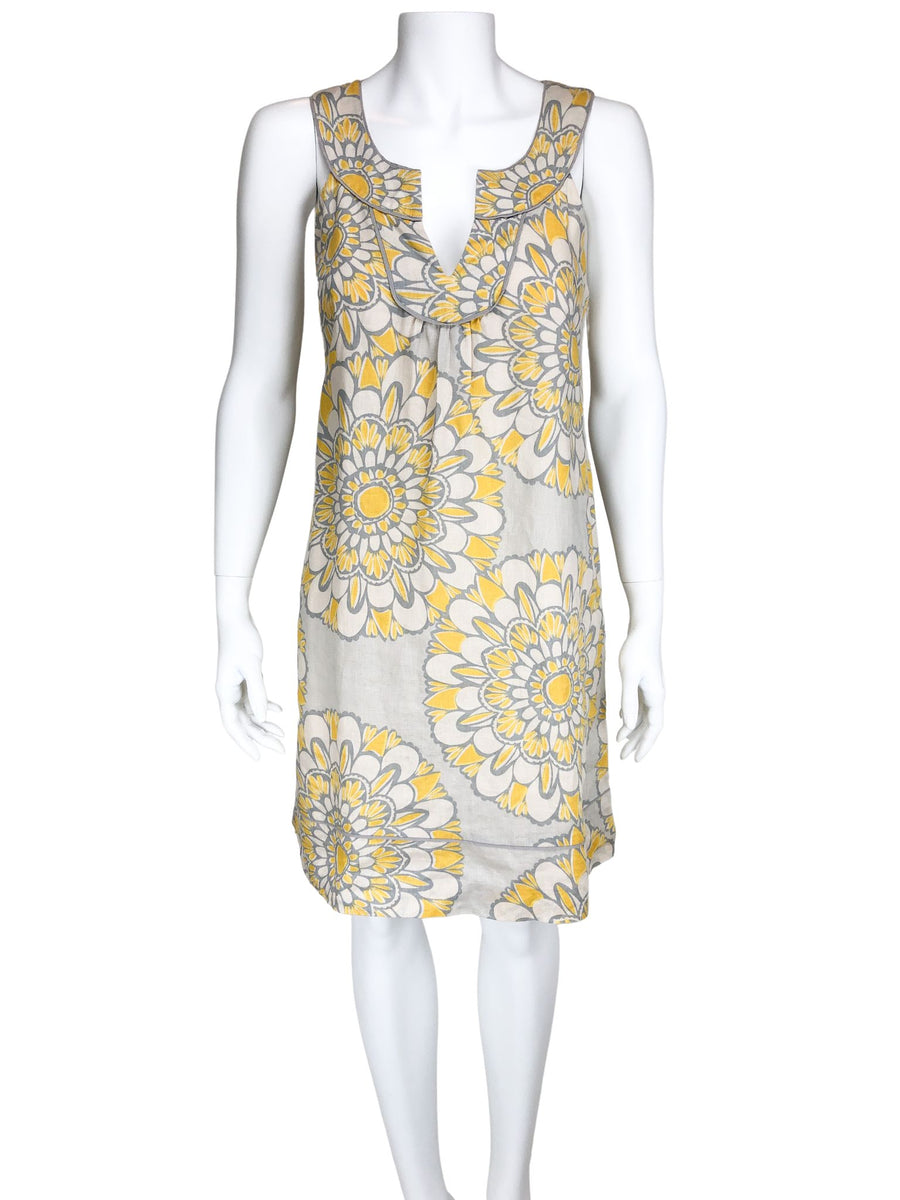 yellow loft dress Pre-Loved Loft Women's Floral Linen Shift Dress Sand/Yellow Size 6 – Elle &  Beck