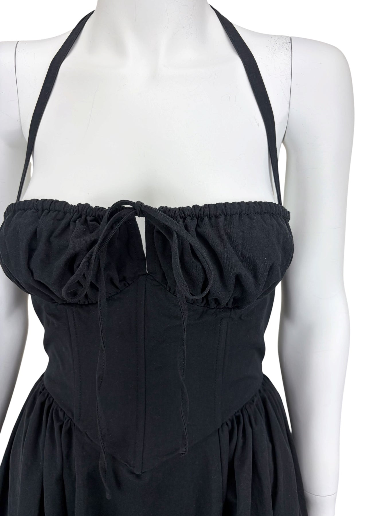 Pre-Loved Rare London Women's Cotton Corset Halter Midi Dress Black Size XS (2) – Elle & Beck
