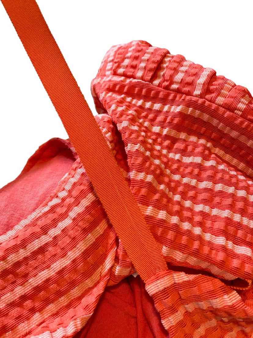 Pre-Loved Anthropologie 9-HI5 StCL Women's Stripe Lace Midi Dress Coral  Size XS  Elle & Beck