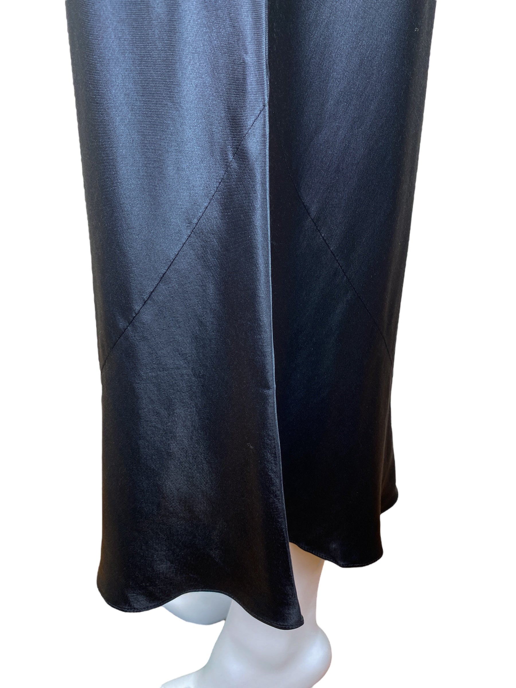 Pre-Loved BR Banana Republic Women's Bias-Cut Satin Midi Dress Black Size L  – Elle & Beck