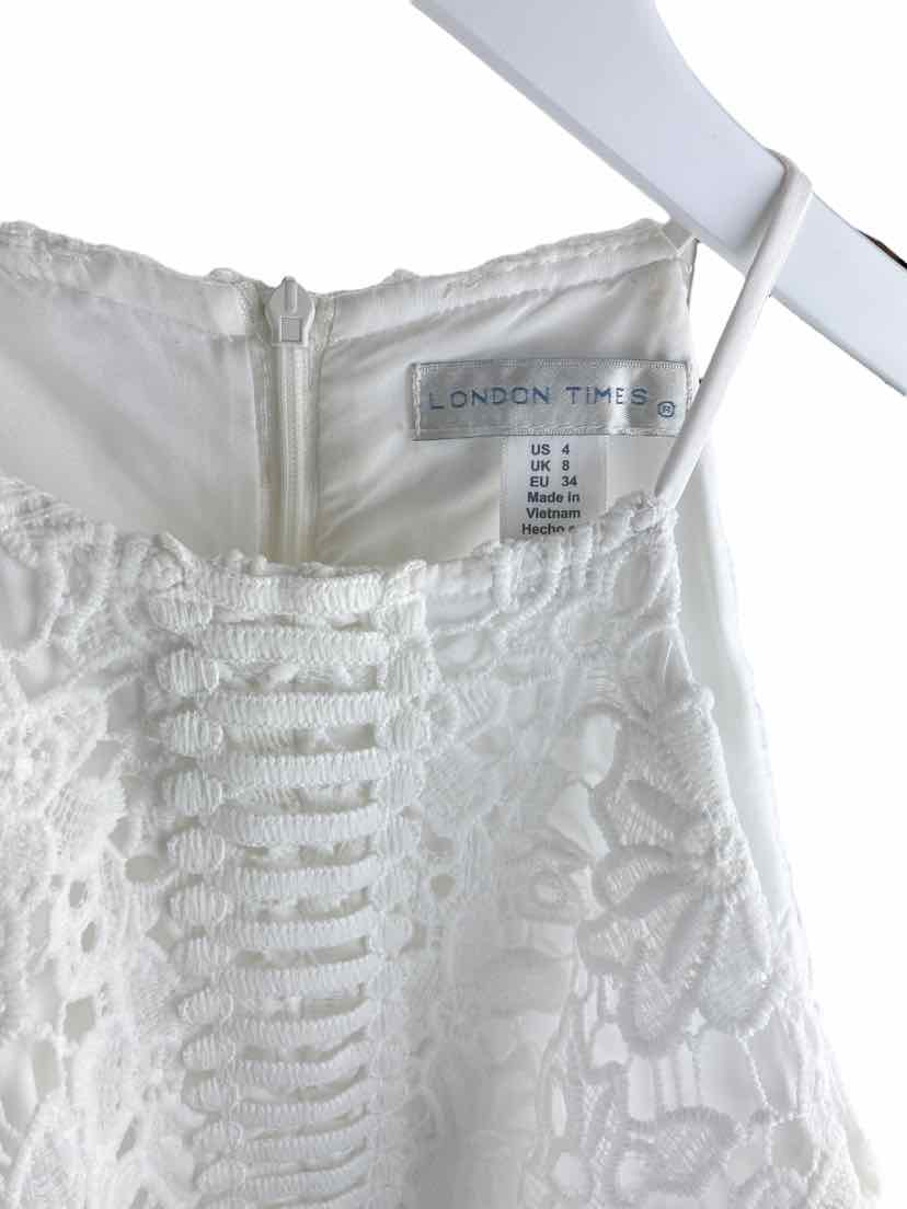 Pre-Loved London Times, Women's Lace Halter Dress, White, Size 4 – Elle &  Beck