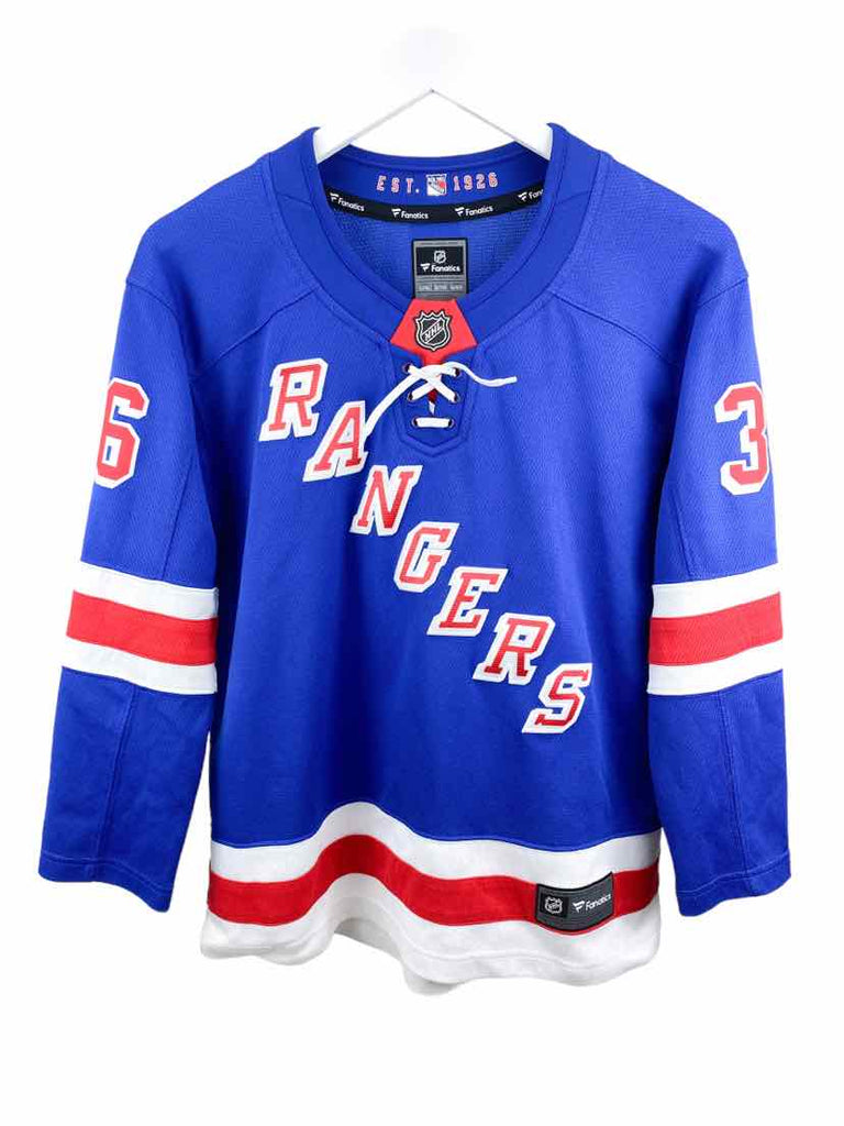 Pre-Loved Fanatics Boys' Rangers Lace-Up Jersey Royal/Multi Size L