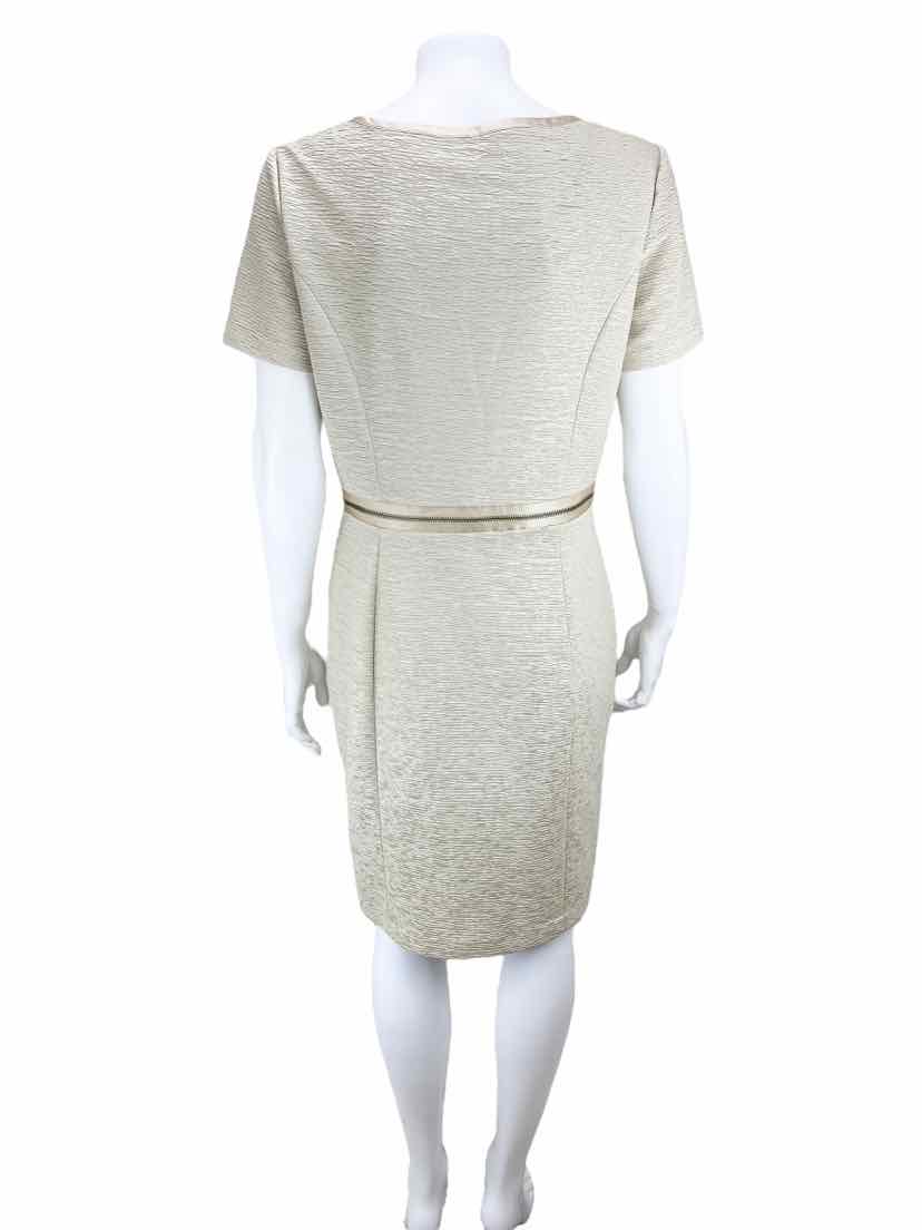 Pre-Loved Marc New York Andrew Marc, Women's Shimmery Crinkle Dress, Pale  Gold, Size 12  Elle & Beck