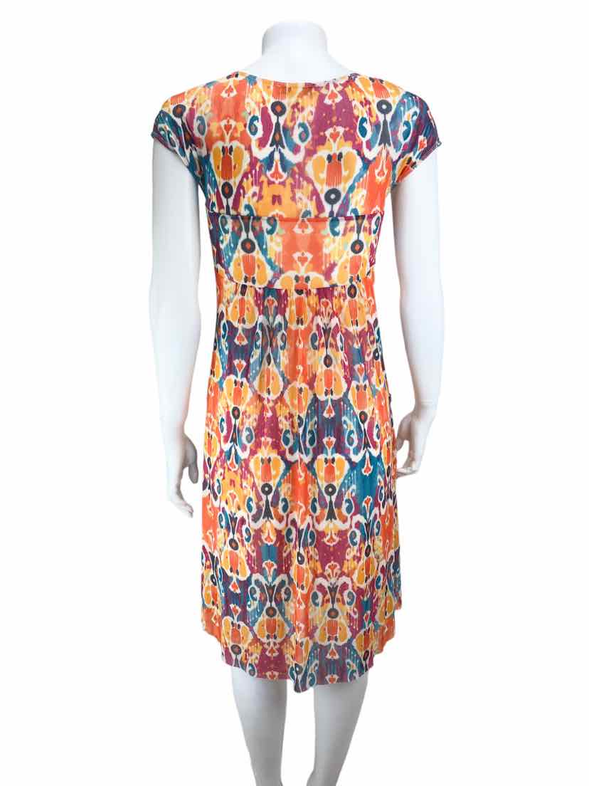 Pre-Loved Anthropologie Weston Wear Women's Printed Mesh Dress Orange/Multi  Size S – Elle & Beck