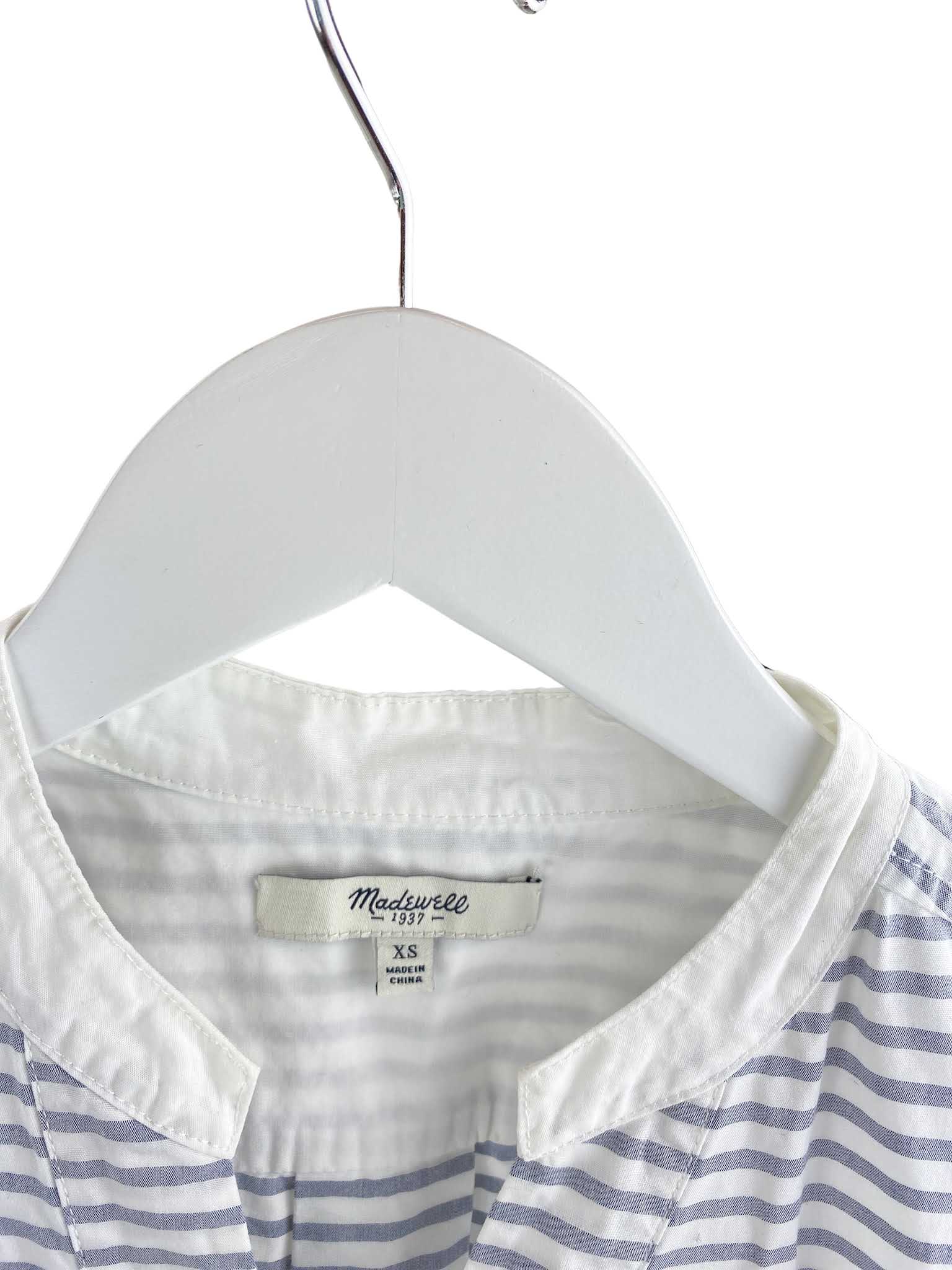 madewell striped shirt dress Collared Button-Front Mini Shirtdress