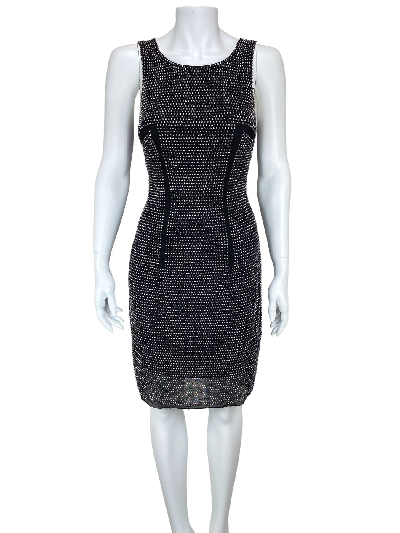 Pre-Loved Cache, Women's Silver Beaded Dress, Black/Silver, Size S Elle & Beck Pre-Loved Cache, Women's Silver Beaded Dress, Black/Silver, Size S Elle & Beck