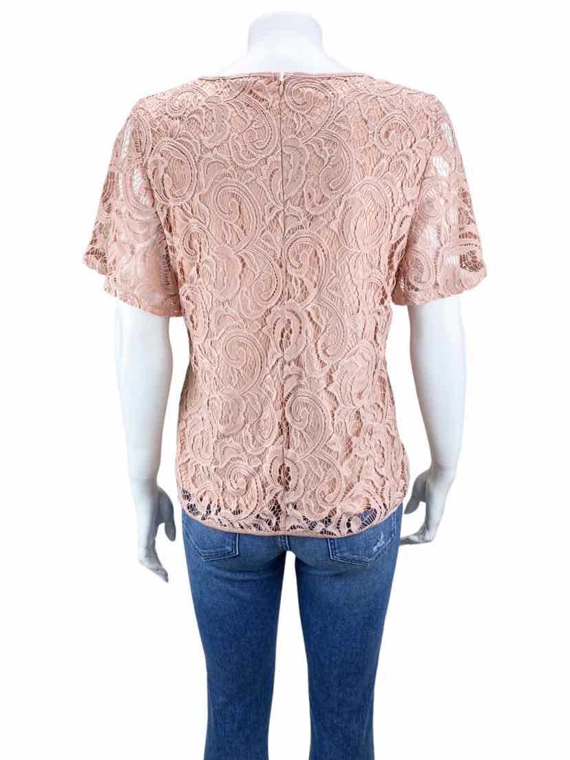 Pre Loved Adrianna Papell Women s Lace Top Blush Size M Elle