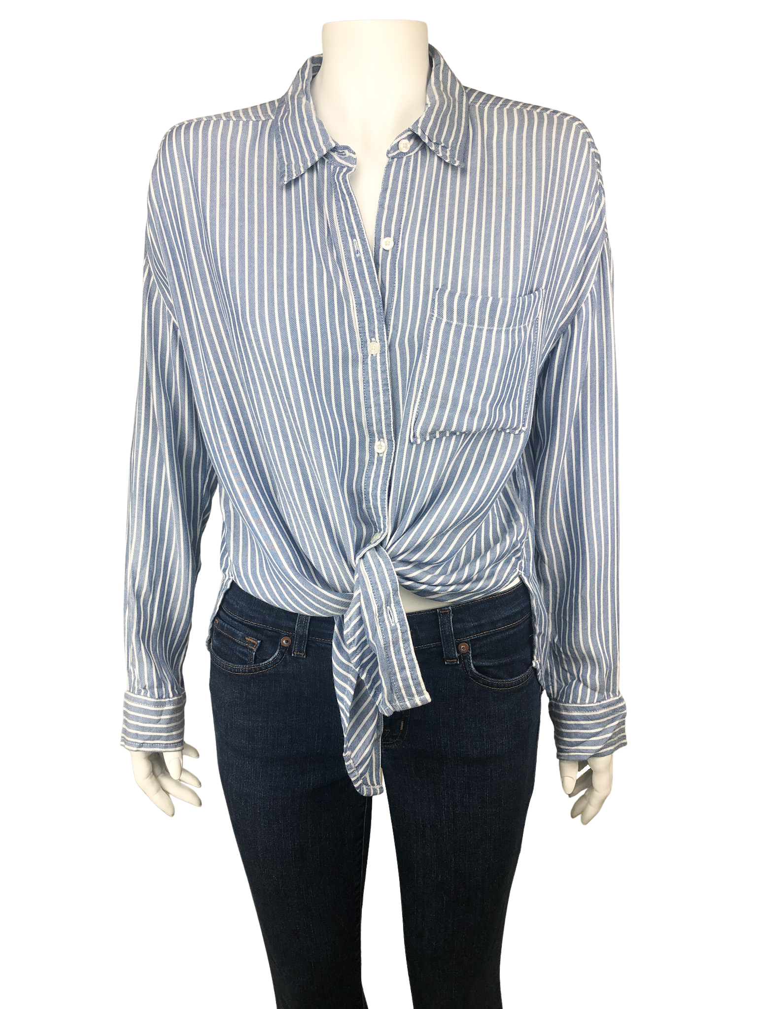 Pre-Loved Hollister, Teen Girls' Striped Shirt, Blue/White, Size S – Elle &  Beck