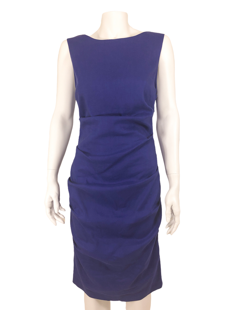 nicole miller navy blue dress Nicole Miller Artelier NAVY Structured Heavy Jersey Off Shoulder Dress, US 6