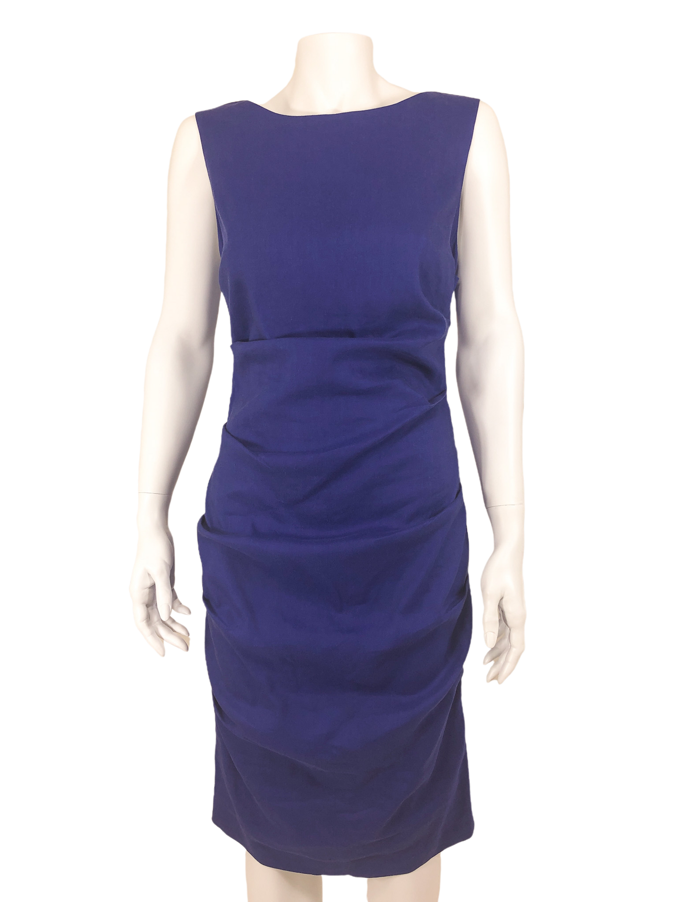 Pre-Loved Artelier Nicole Miller Women's Ruched Linen Dress Cobalt Size 6 Elle & Beck Pre-Loved Artelier Nicole Miller Women's Ruched Linen Dress Cobalt Size 6 Elle & Beck