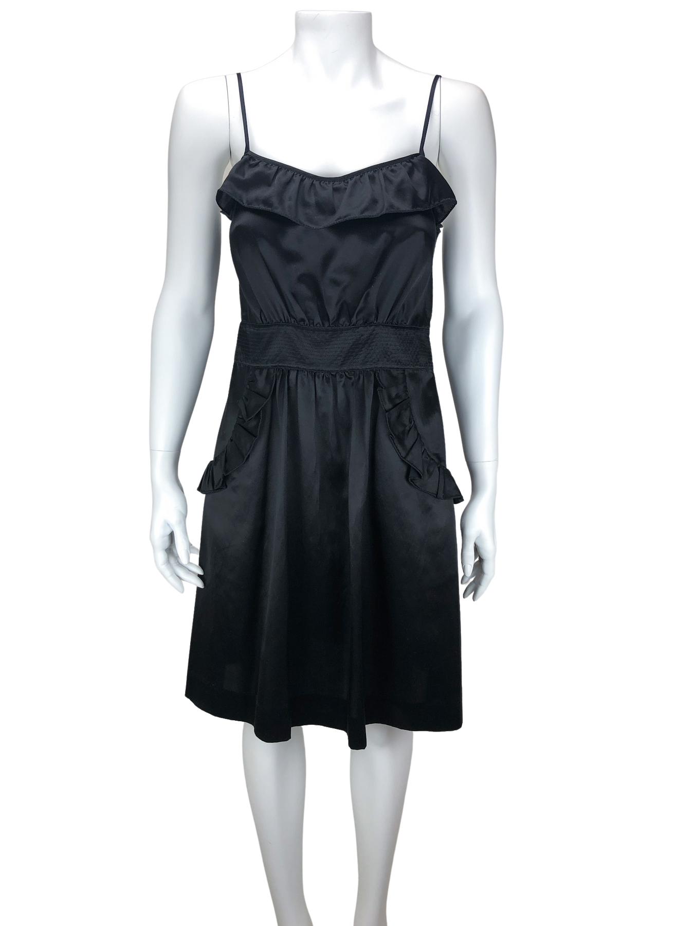 Pre-Loved Marc by Marc Jacobs, Women's Ruffled Slip Dress, Black, Size 2 Elle & Beck Pre-Loved Marc by Marc Jacobs, Women's Ruffled Slip Dress, Black, Size 2 Elle & Beck