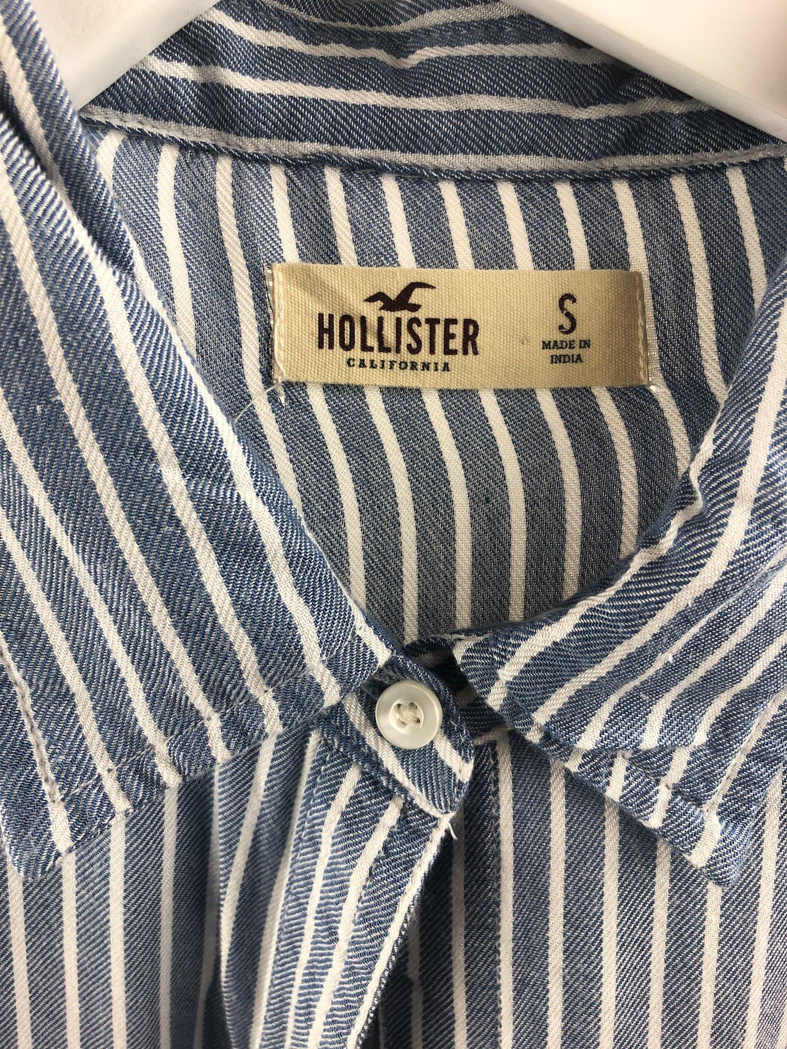 Pre-Loved Hollister, Teen Girls' Striped Shirt, Blue/White, Size S