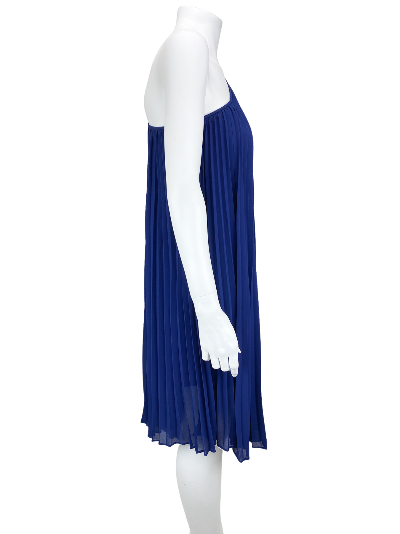 Pre-Loved Club Monaco, Women's Pleated One-Shoulder Dress, Deep Royal, Size 00 – Elle & Beck