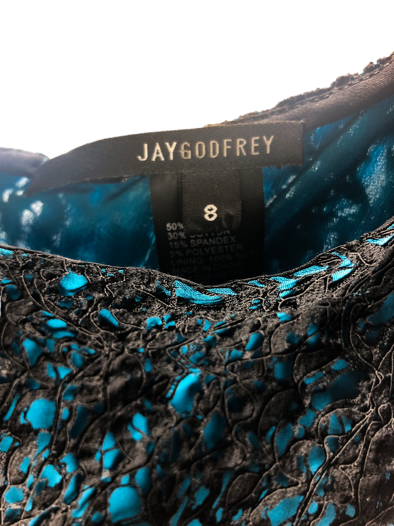 Pre Loved Jay Godfrey Women s One Shoulder Lace Dress Black Teal