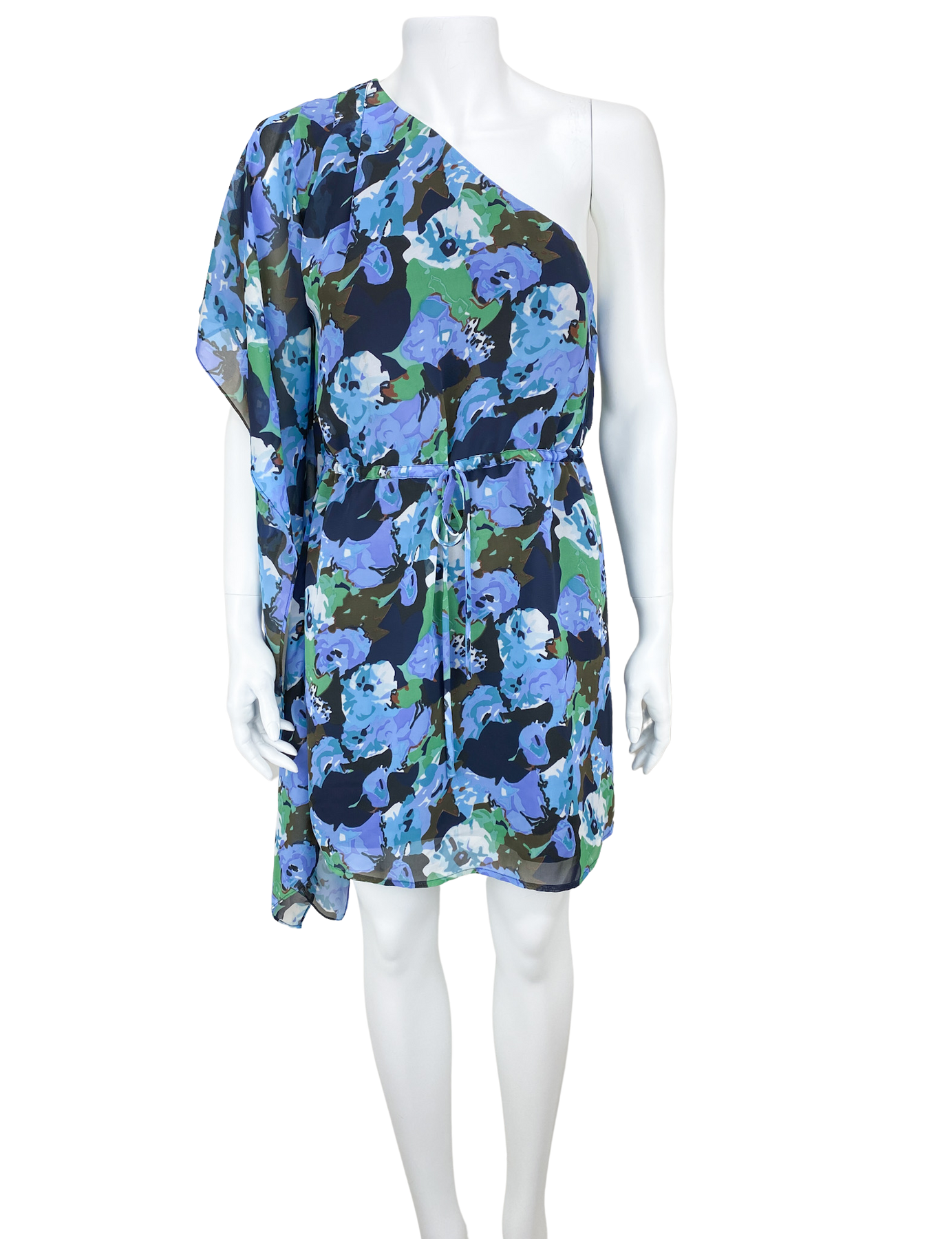 madison marcus silk dress MADISON MARCUS WHITE/ BLUE SILK DRESS S/S